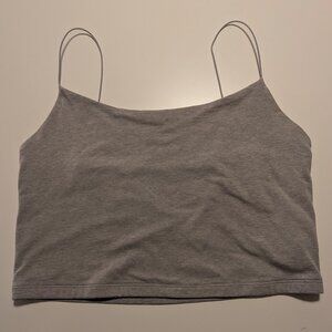 Wild Fable Women’s Large Cropped Cami Tank Top Gray Stretch Spaghetti Strap